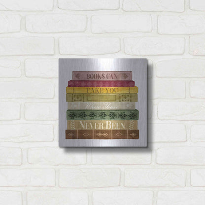 Luxe Metal Art 'Book Lover II' by Grace Popp, Metal Wall Art,12x12