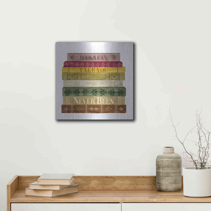 Luxe Metal Art 'Book Lover II' by Grace Popp, Metal Wall Art,12x12