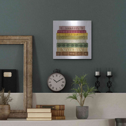Luxe Metal Art 'Book Lover II' by Grace Popp, Metal Wall Art,12x12
