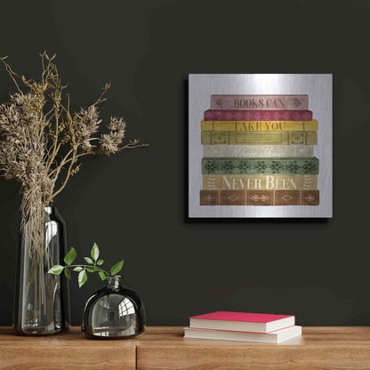 Luxe Metal Art 'Book Lover II' by Grace Popp, Metal Wall Art,12x12