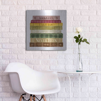 Luxe Metal Art 'Book Lover II' by Grace Popp, Metal Wall Art,24x24