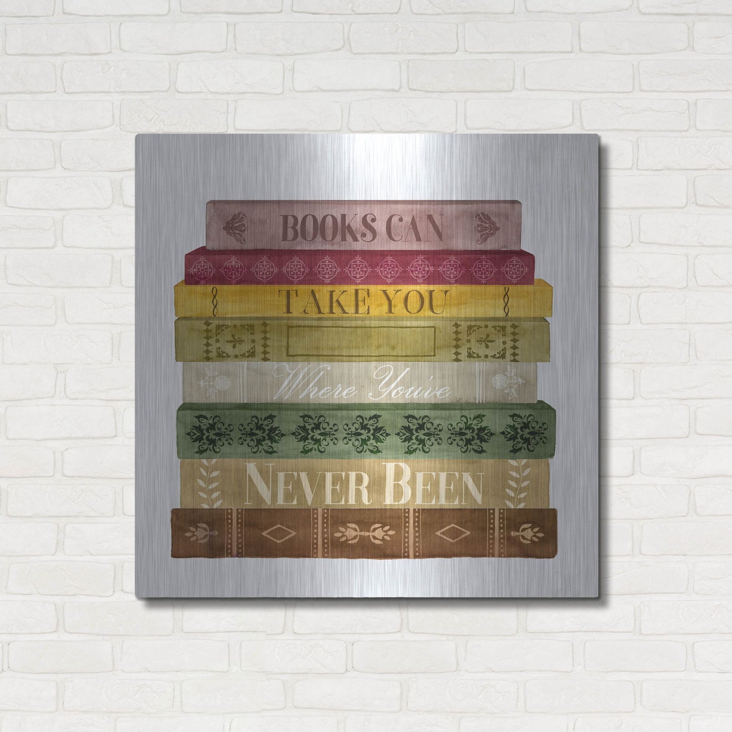 Luxe Metal Art 'Book Lover II' by Grace Popp, Metal Wall Art,36x36