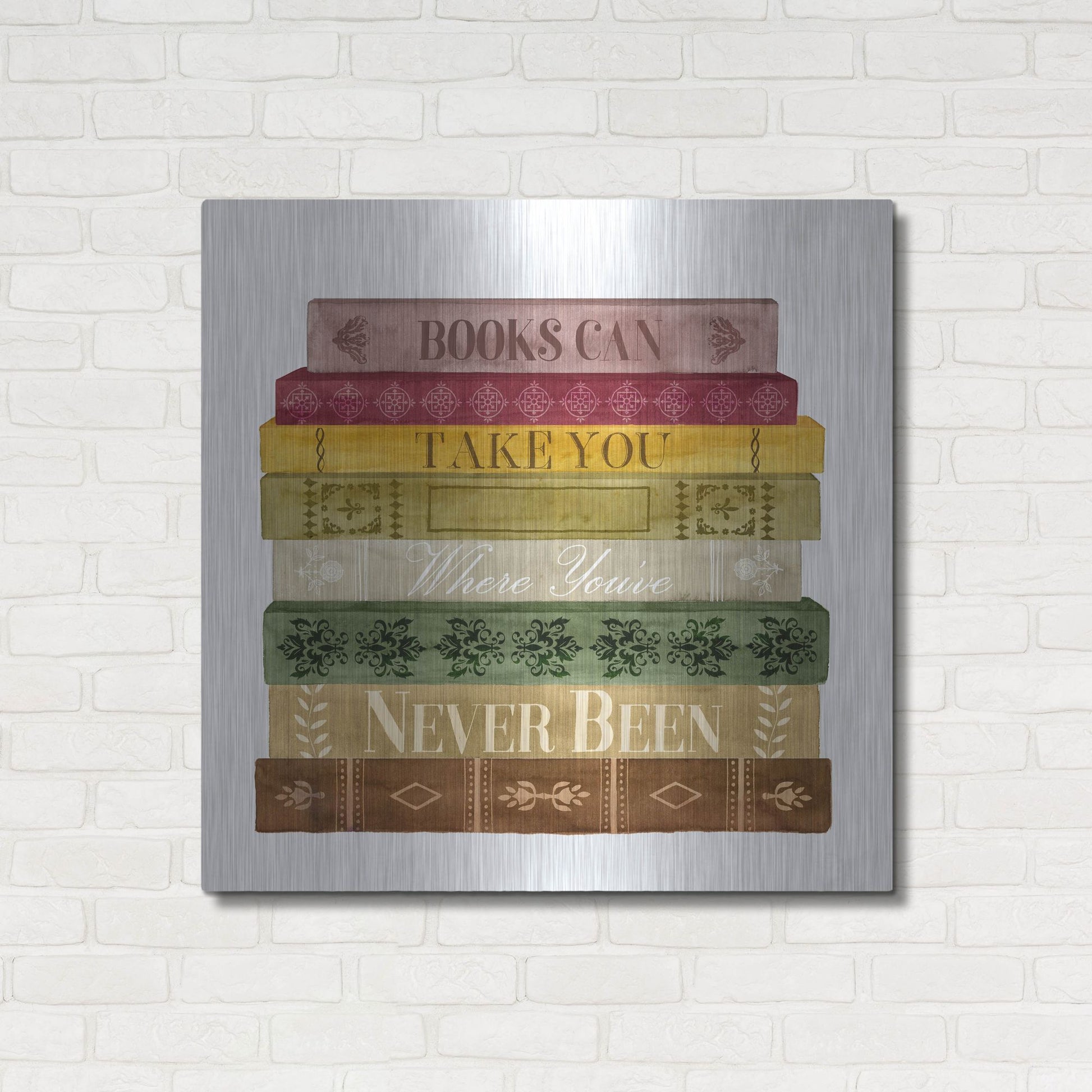 Luxe Metal Art 'Book Lover II' by Grace Popp, Metal Wall Art,36x36
