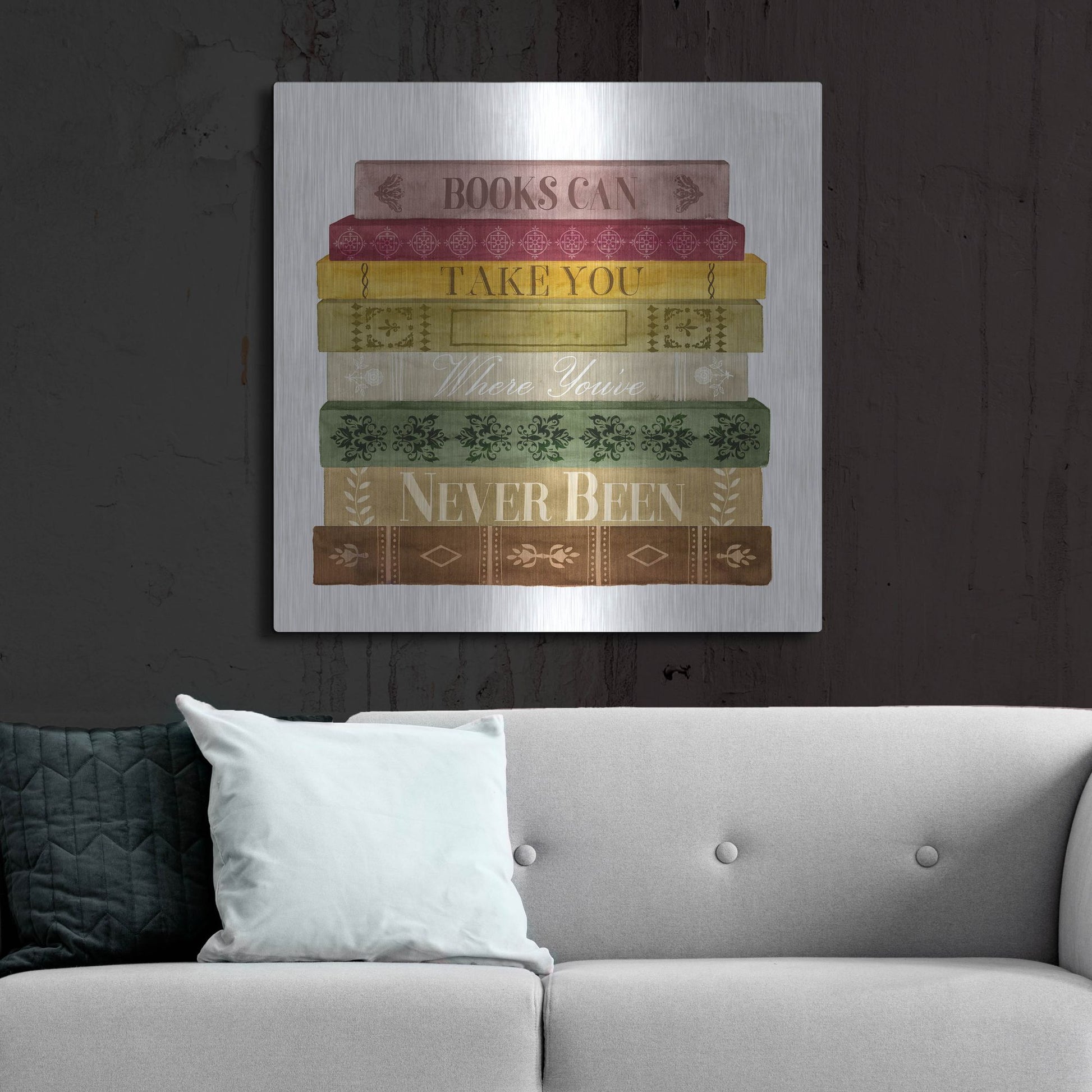 Luxe Metal Art 'Book Lover II' by Grace Popp, Metal Wall Art,36x36