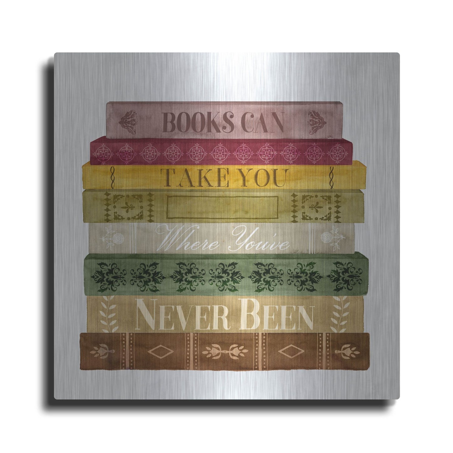 Luxe Metal Art 'Book Lover II' by Grace Popp, Metal Wall Art