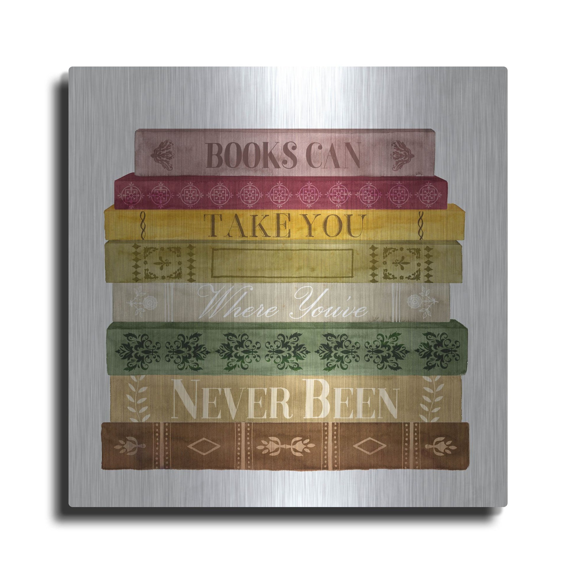 Luxe Metal Art 'Book Lover II' by Grace Popp, Metal Wall Art