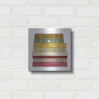 Luxe Metal Art 'Book Lover I' by Grace Popp, Metal Wall Art,12x12