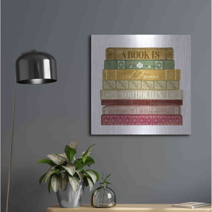 Luxe Metal Art 'Book Lover I' by Grace Popp, Metal Wall Art,24x24