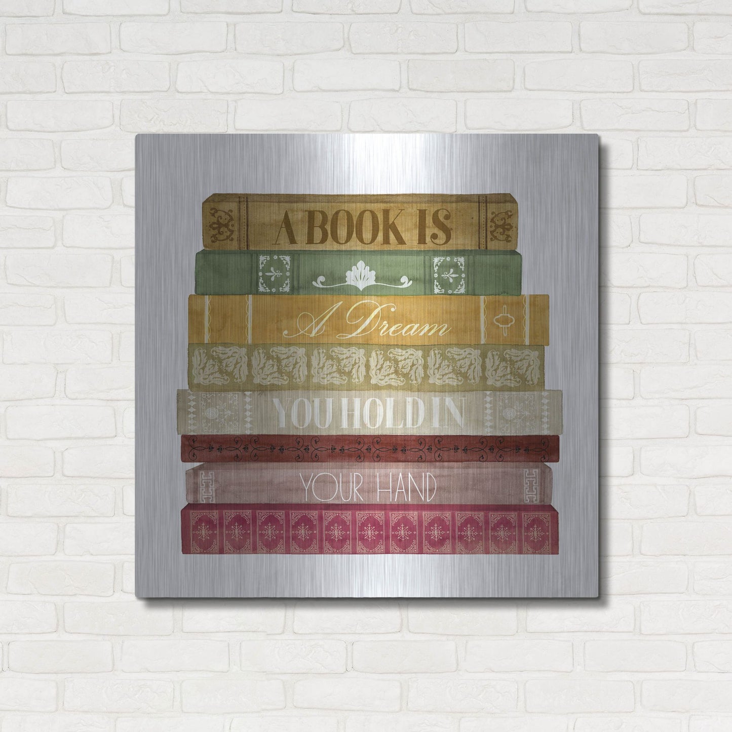 Luxe Metal Art 'Book Lover I' by Grace Popp, Metal Wall Art,36x36