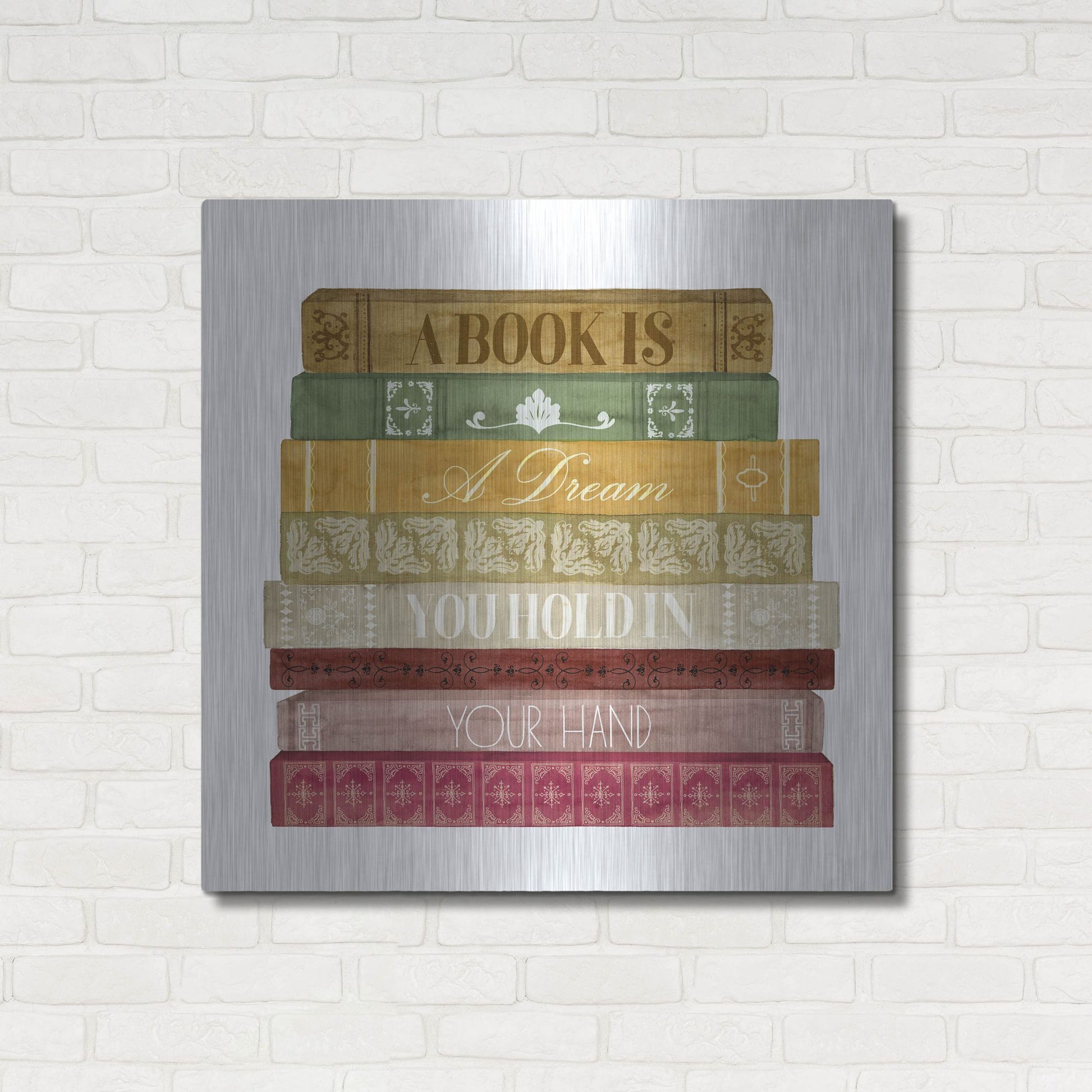 Luxe Metal Art 'Book Lover I' by Grace Popp, Metal Wall Art,36x36
