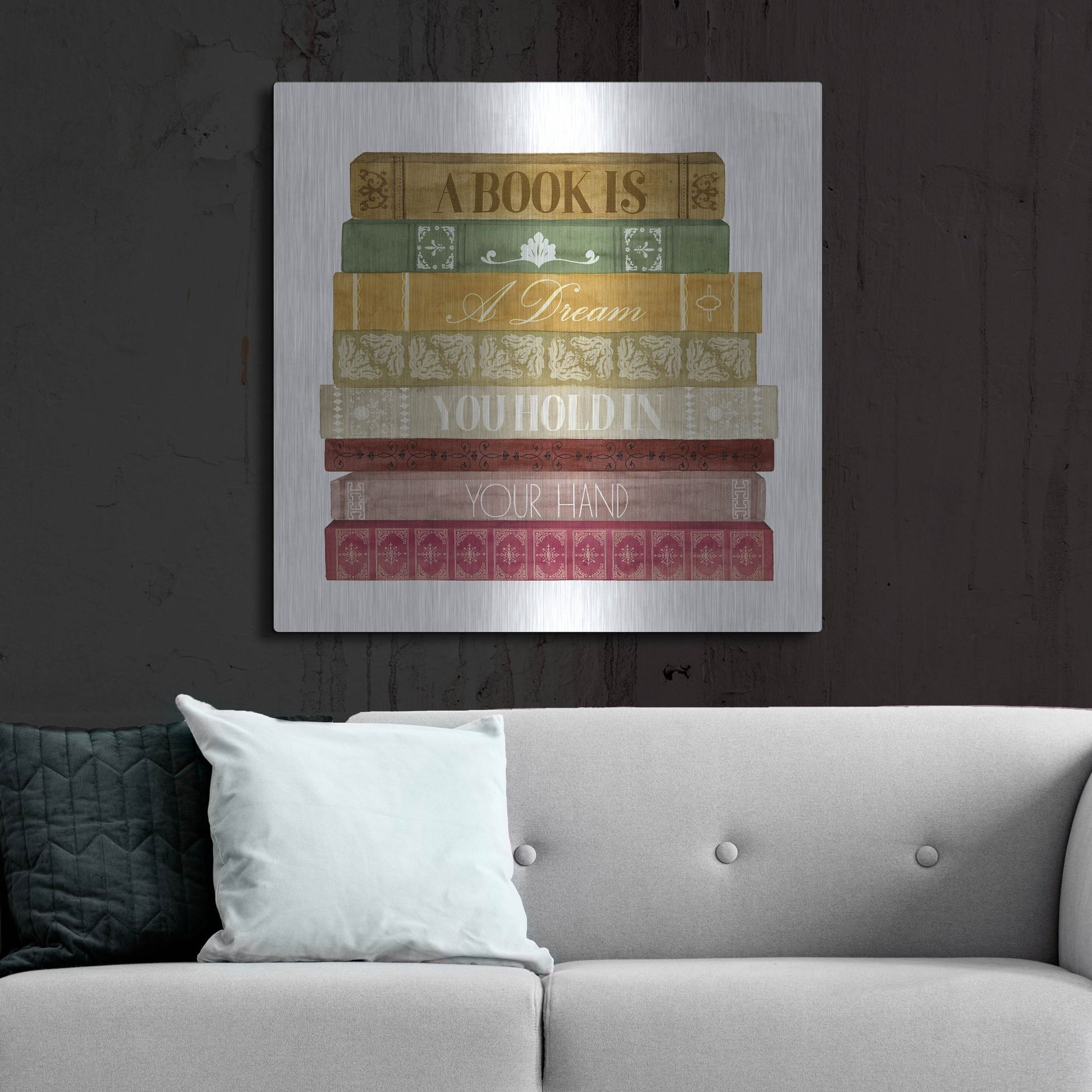 Luxe Metal Art 'Book Lover I' by Grace Popp, Metal Wall Art,36x36