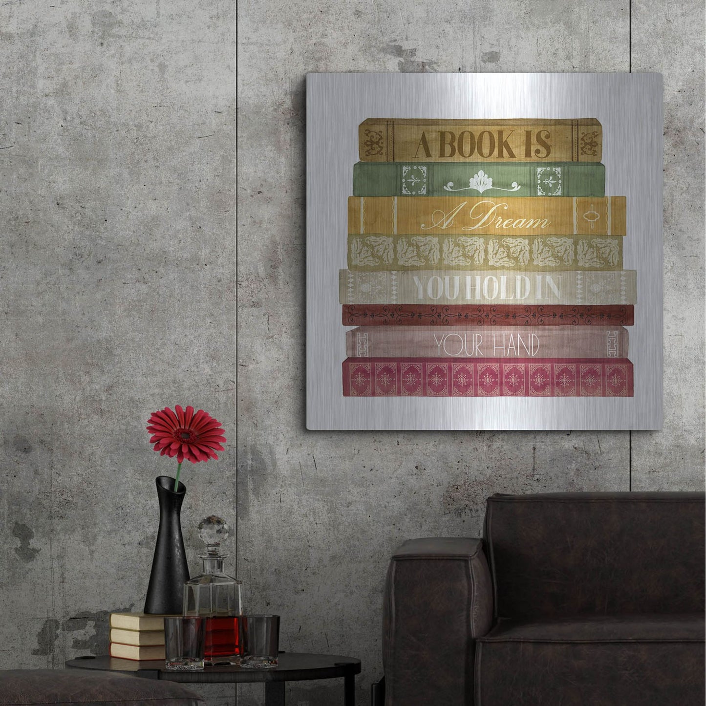 Luxe Metal Art 'Book Lover I' by Grace Popp, Metal Wall Art,36x36