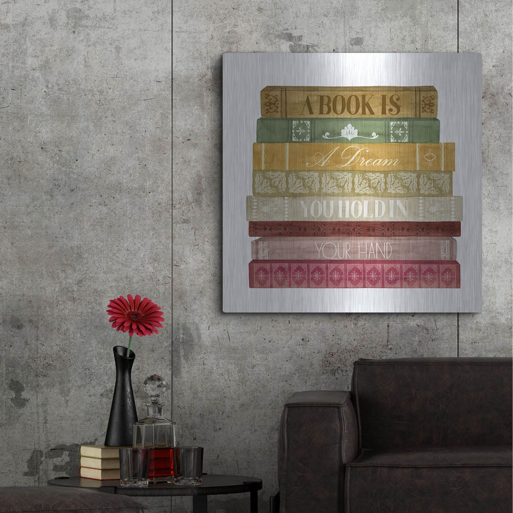 Luxe Metal Art 'Book Lover I' by Grace Popp, Metal Wall Art,36x36