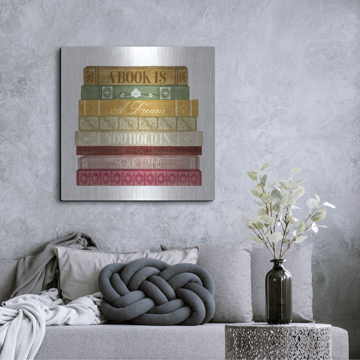Luxe Metal Art 'Book Lover I' by Grace Popp, Metal Wall Art,36x36