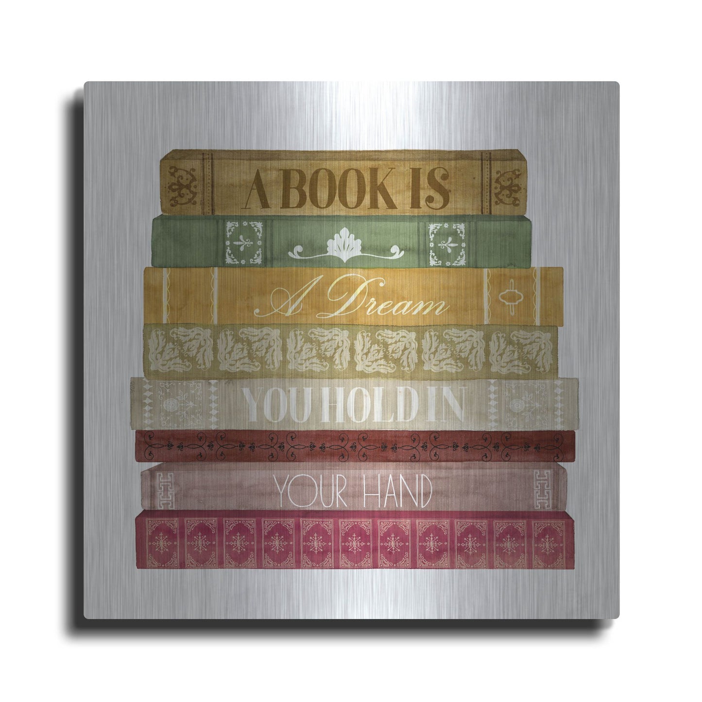 Luxe Metal Art 'Book Lover I' by Grace Popp, Metal Wall Art