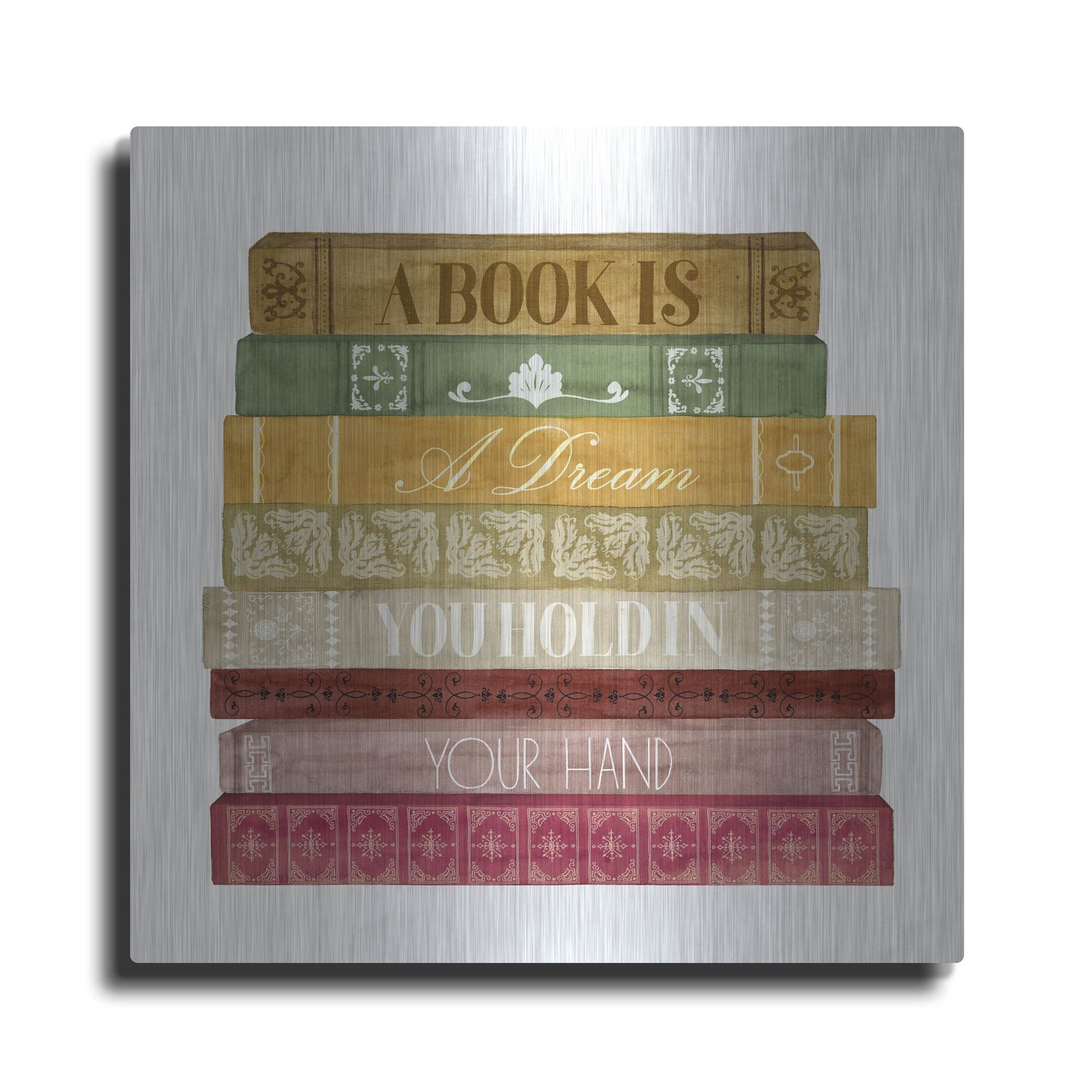 Luxe Metal Art 'Book Lover I' by Grace Popp, Metal Wall Art