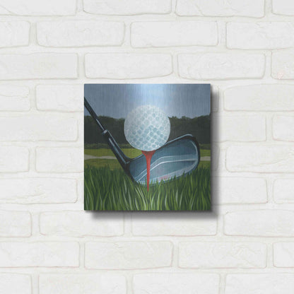 Luxe Metal Art 'Tee Off II' by Grace Popp, Metal Wall Art,12x12