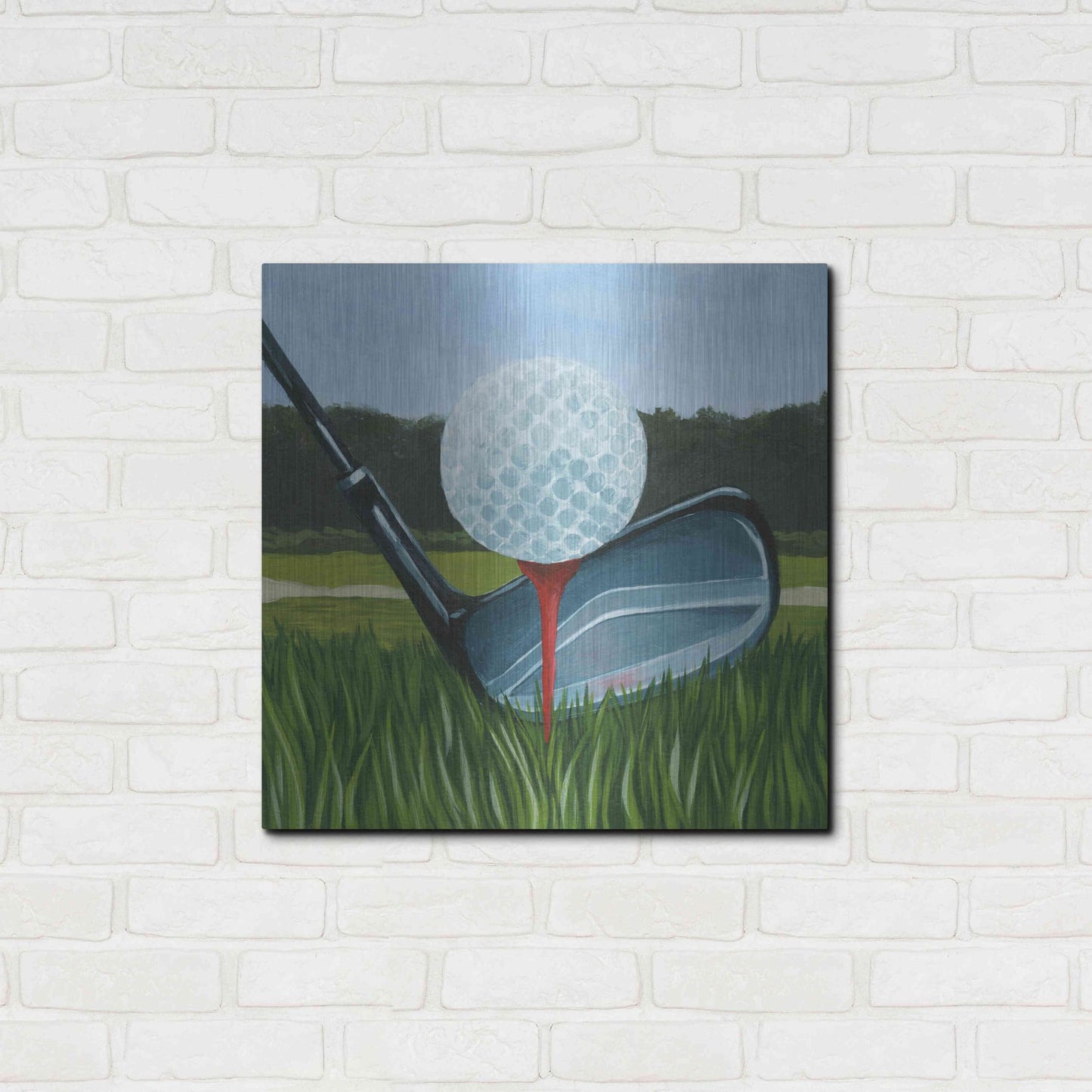 Luxe Metal Art 'Tee Off II' by Grace Popp, Metal Wall Art,24x24