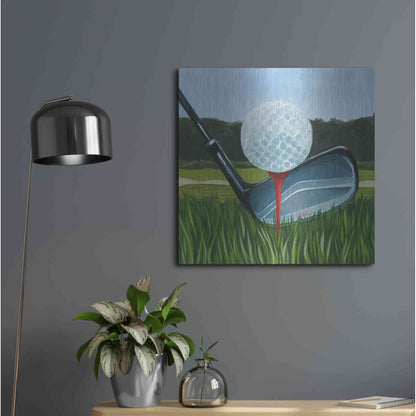 Luxe Metal Art 'Tee Off II' by Grace Popp, Metal Wall Art,24x24