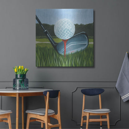 Luxe Metal Art 'Tee Off II' by Grace Popp, Metal Wall Art,36x36
