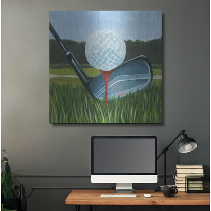 Luxe Metal Art 'Tee Off II' by Grace Popp, Metal Wall Art,36x36