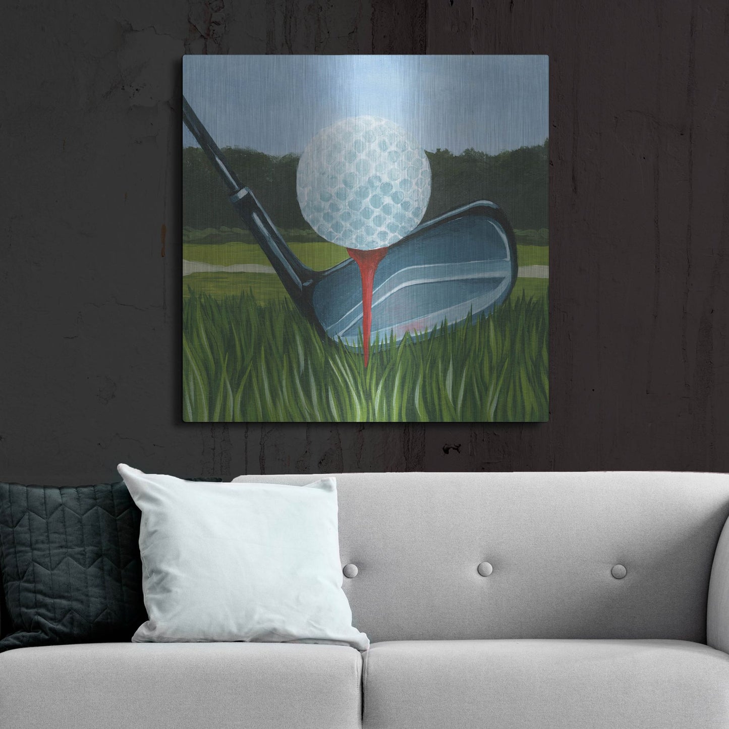 Luxe Metal Art 'Tee Off II' by Grace Popp, Metal Wall Art,36x36