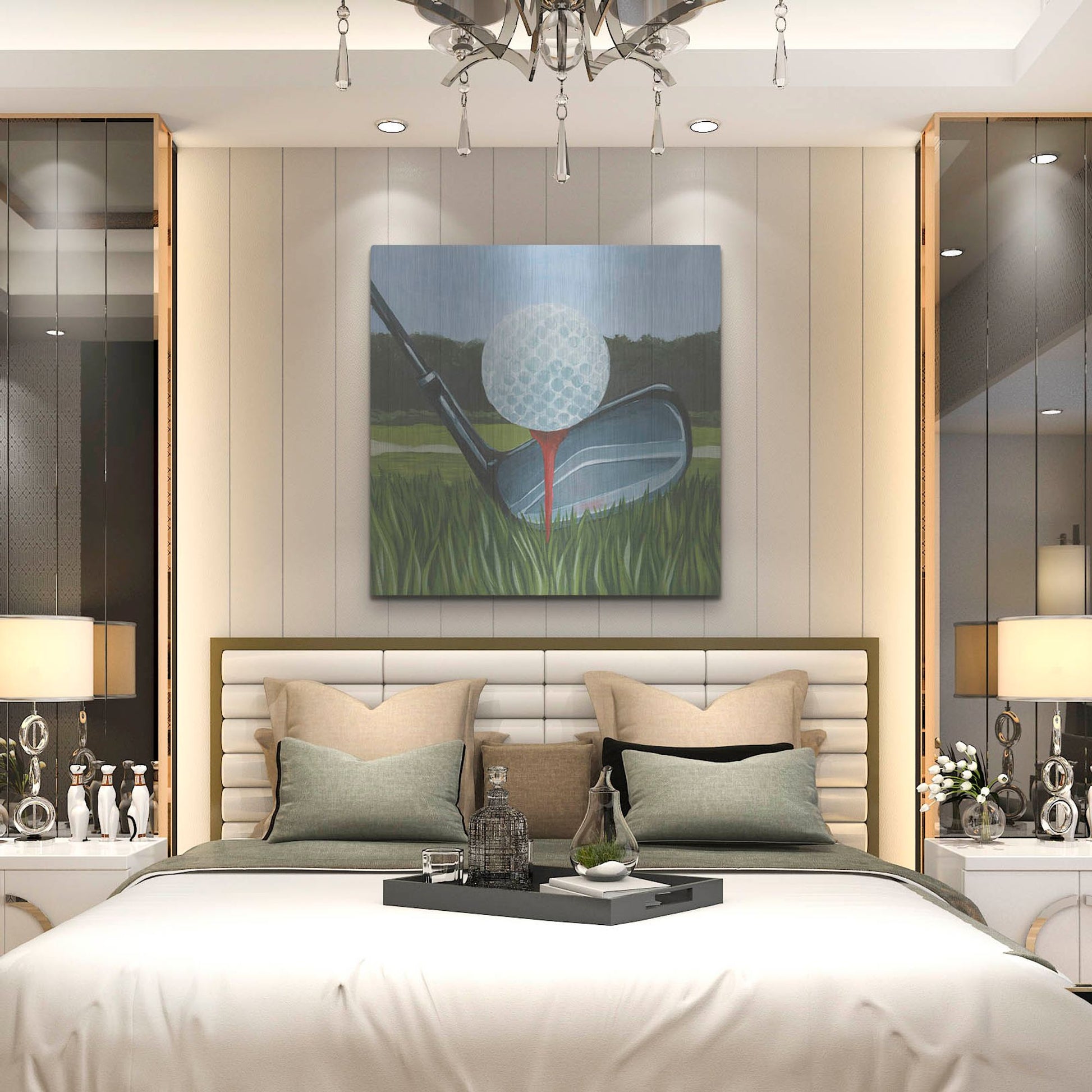 Luxe Metal Art 'Tee Off II' by Grace Popp, Metal Wall Art,36x36