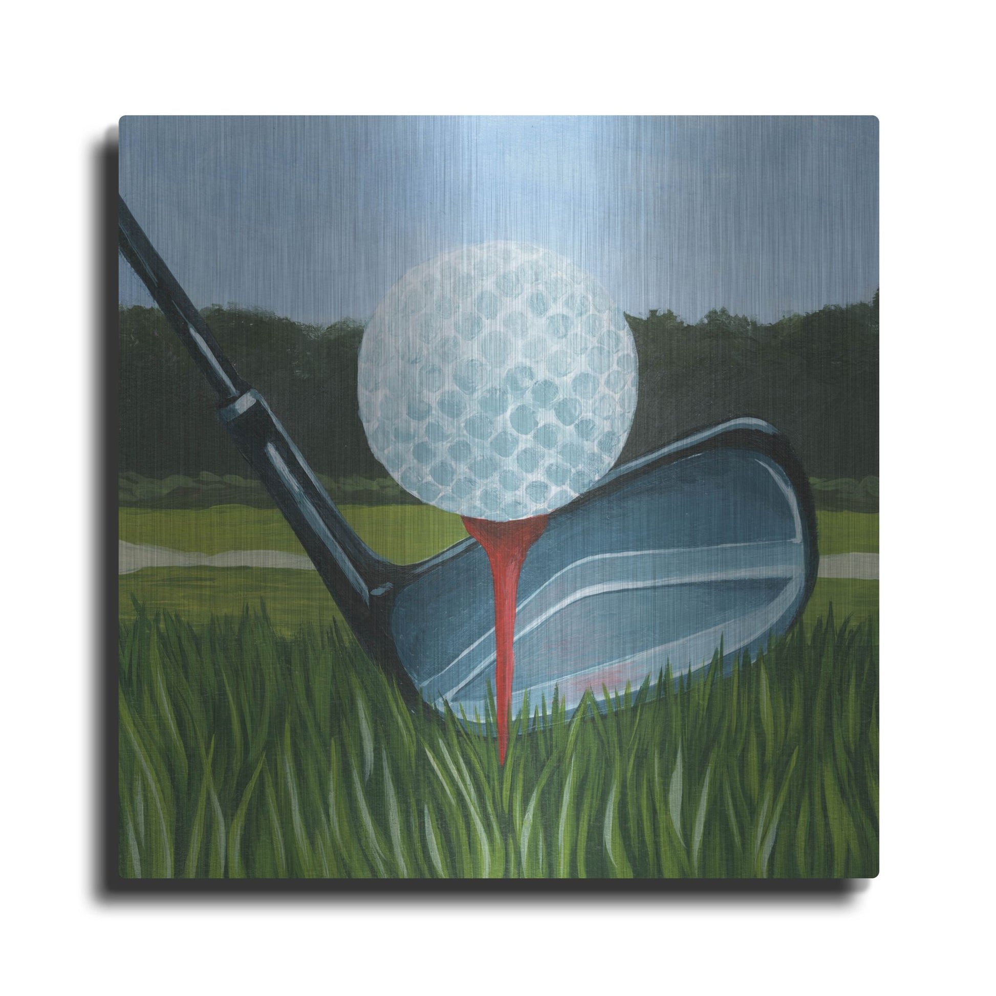 Luxe Metal Art 'Tee Off II' by Grace Popp, Metal Wall Art