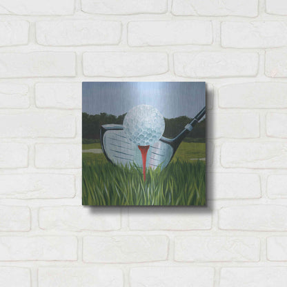 Luxe Metal Art 'Tee Off I' by Grace Popp, Metal Wall Art,12x12