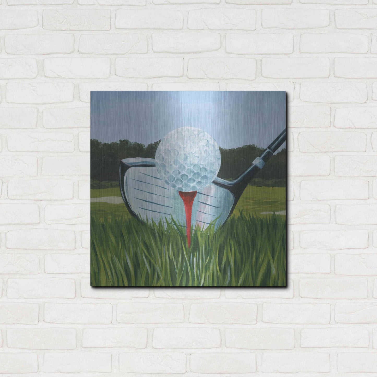 Luxe Metal Art 'Tee Off I' by Grace Popp, Metal Wall Art,24x24