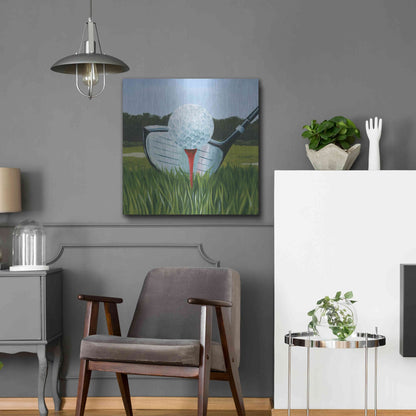 Luxe Metal Art 'Tee Off I' by Grace Popp, Metal Wall Art,24x24