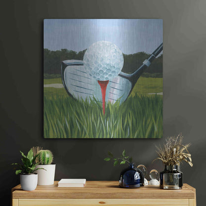 Luxe Metal Art 'Tee Off I' by Grace Popp, Metal Wall Art,24x24