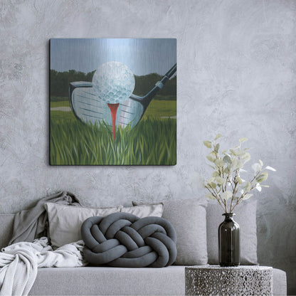 Luxe Metal Art 'Tee Off I' by Grace Popp, Metal Wall Art,36x36