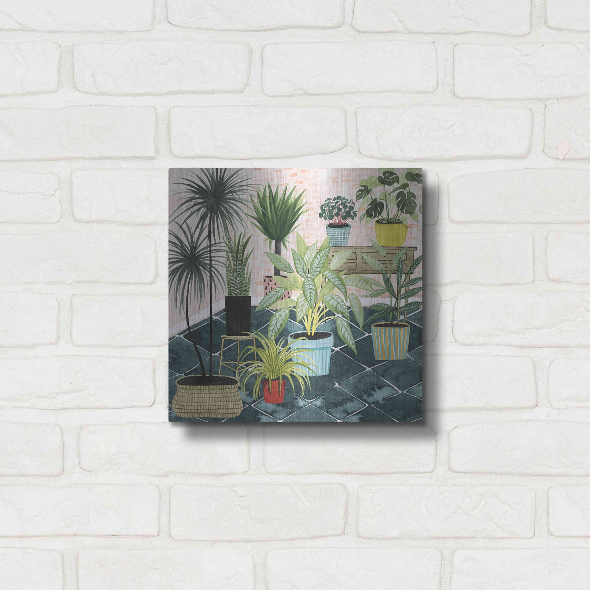 Luxe Metal Art 'Modern Jungle II' by Grace Popp, Metal Wall Art,12x12