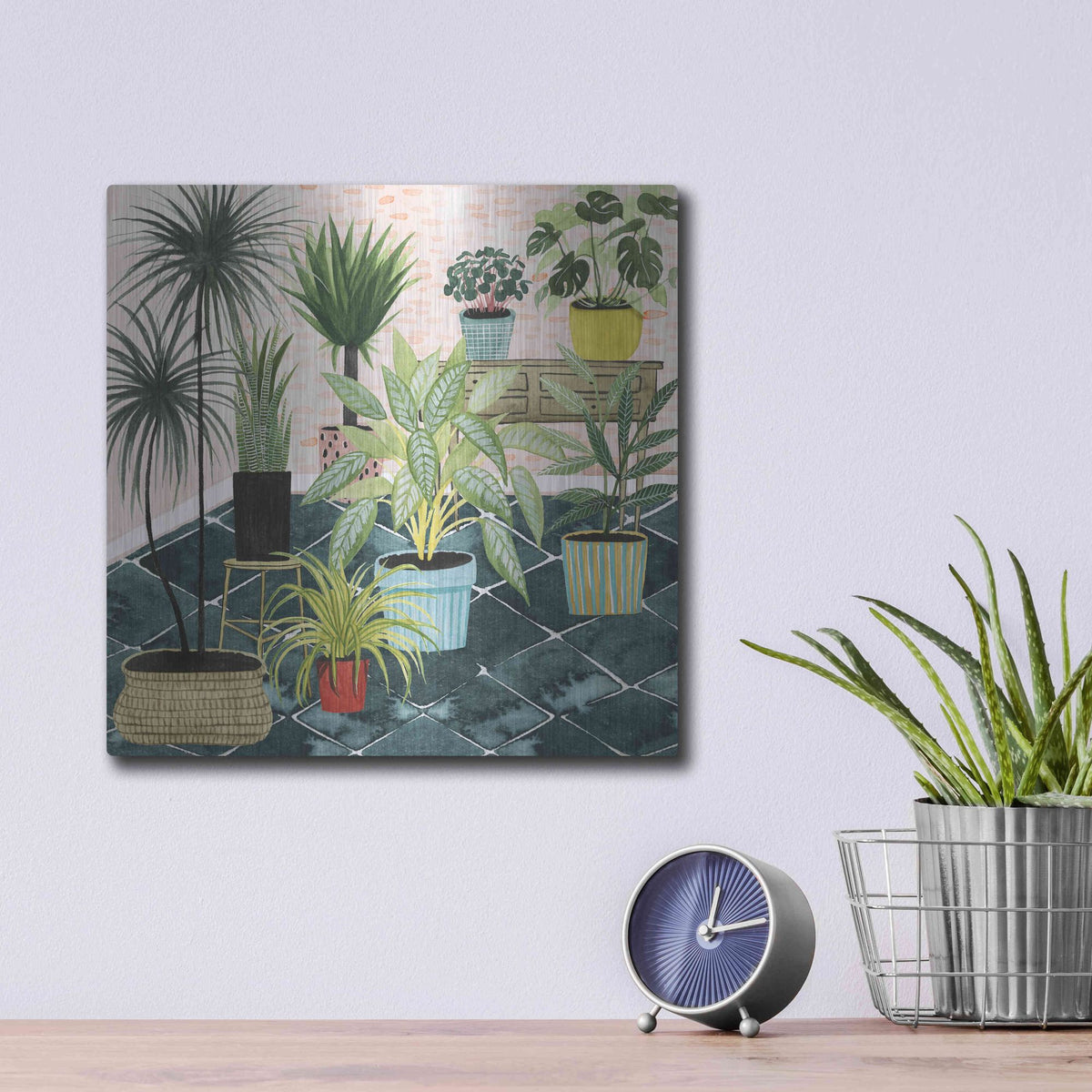 Luxe Metal Art 'Modern Jungle II' by Grace Popp, Metal Wall Art,12x12