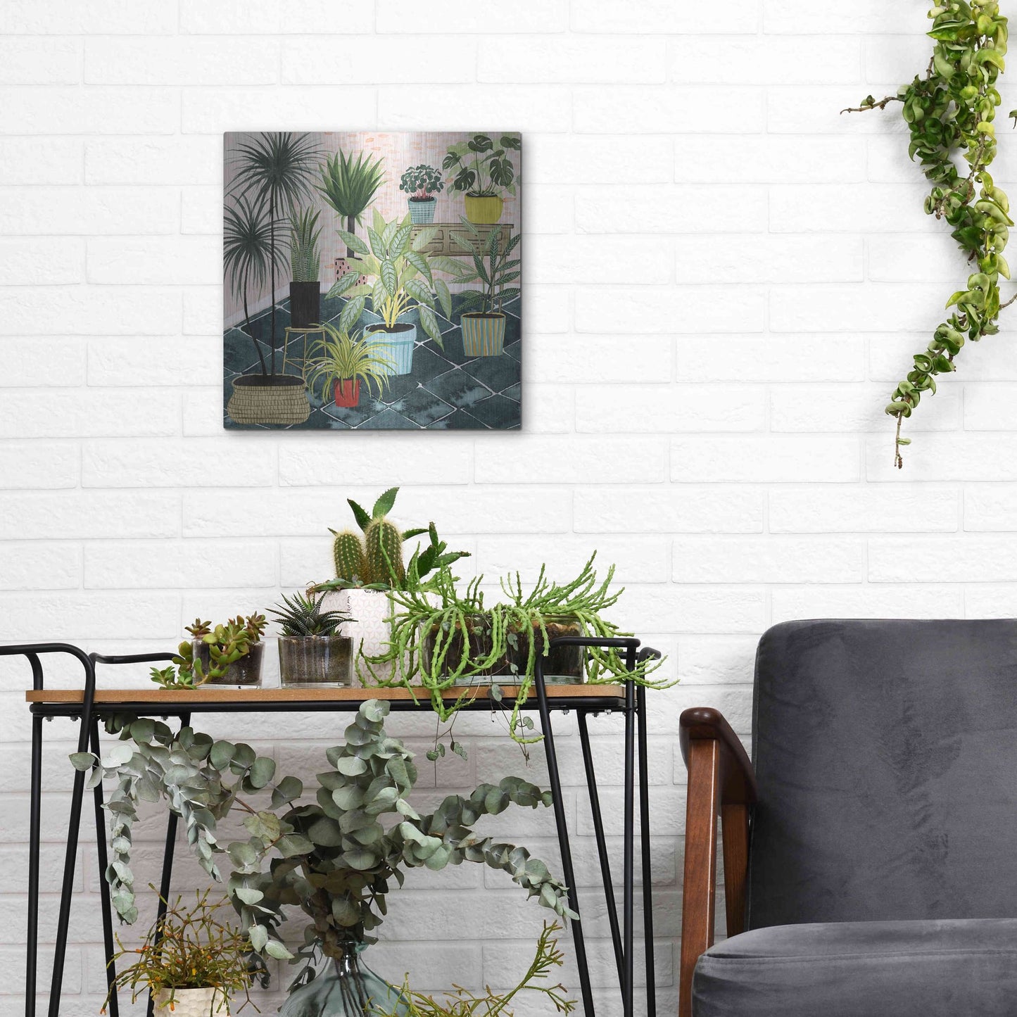 Luxe Metal Art 'Modern Jungle II' by Grace Popp, Metal Wall Art,12x12