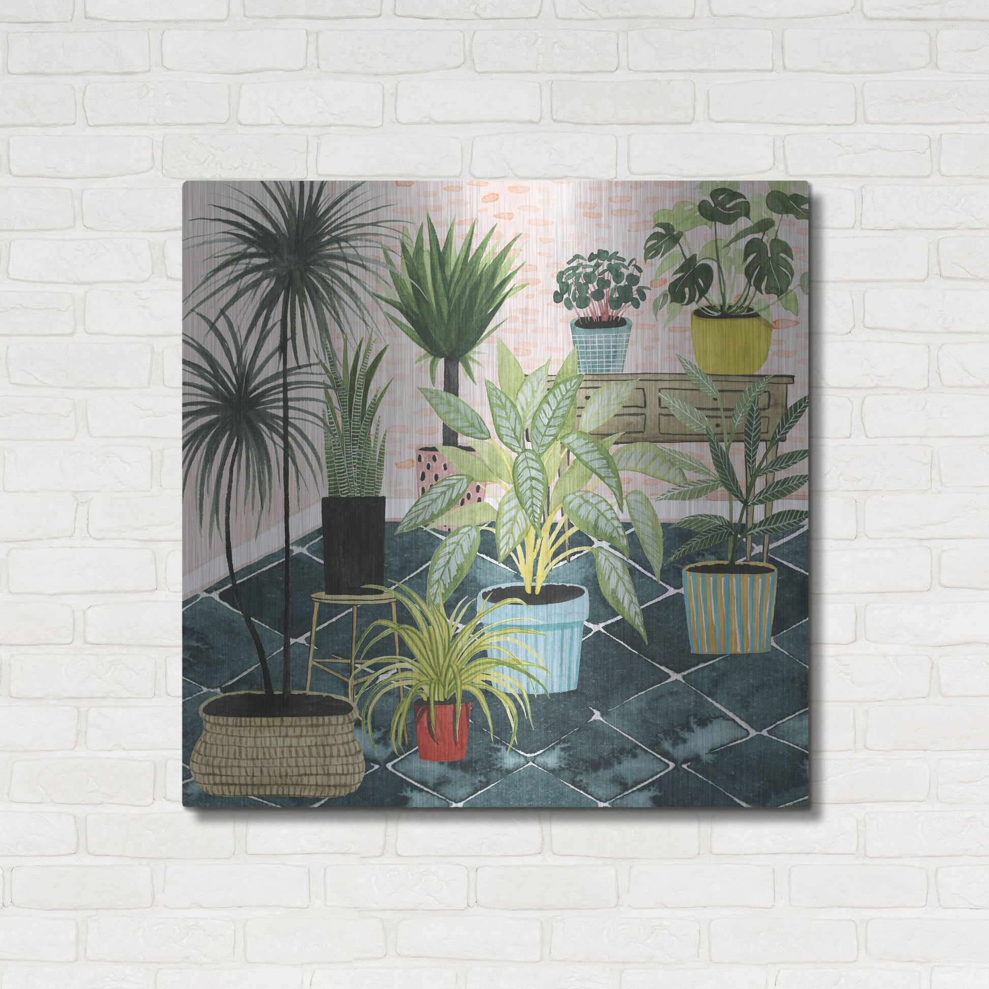 Luxe Metal Art 'Modern Jungle II' by Grace Popp, Metal Wall Art,36x36