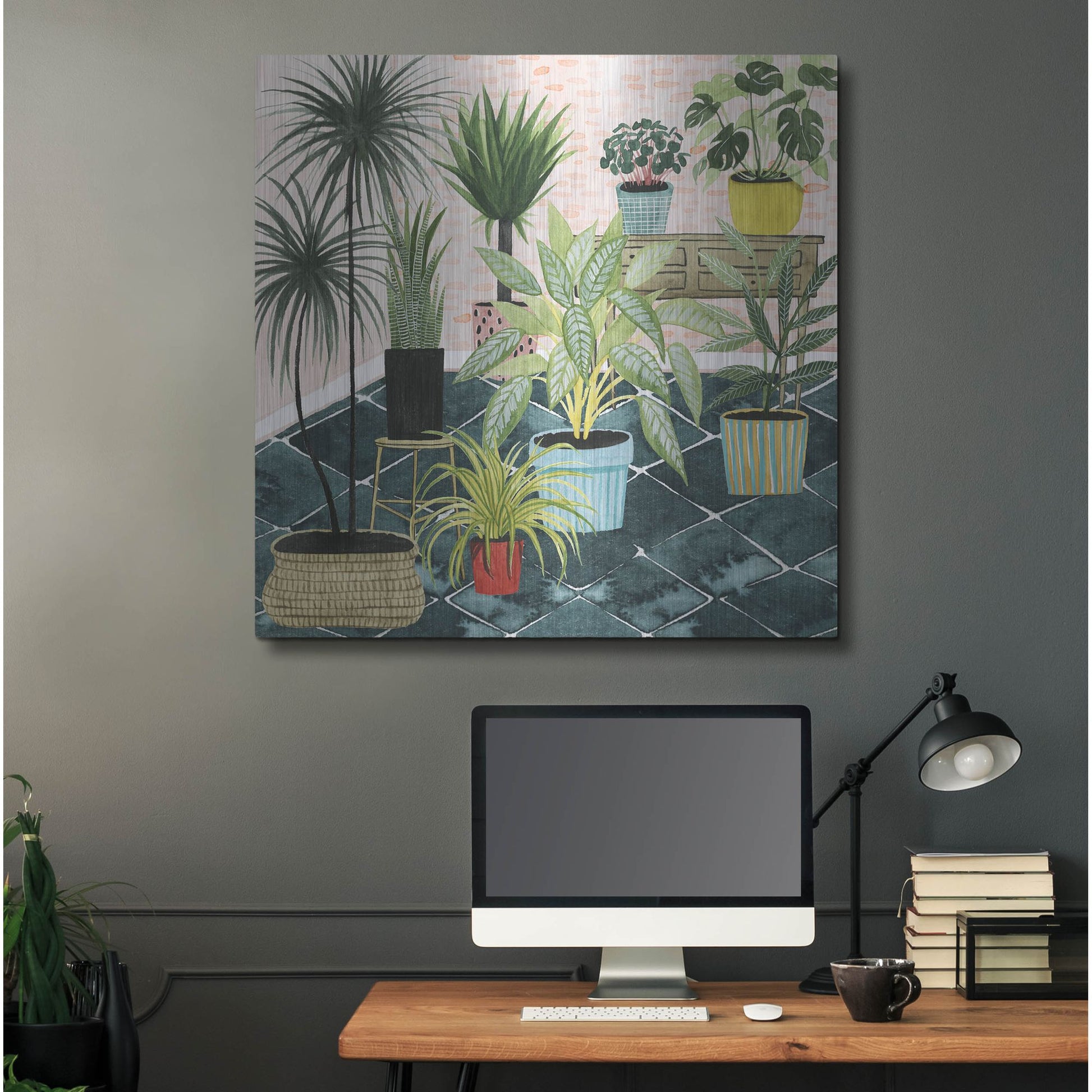 Luxe Metal Art 'Modern Jungle II' by Grace Popp, Metal Wall Art,36x36