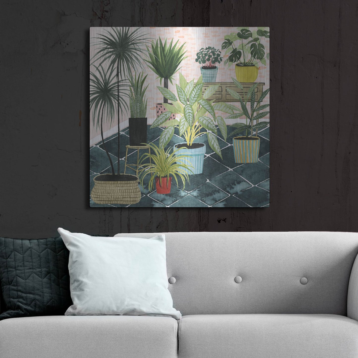 Luxe Metal Art 'Modern Jungle II' by Grace Popp, Metal Wall Art,36x36