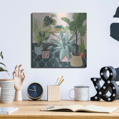 Luxe Metal Art 'Modern Jungle I' by Grace Popp, Metal Wall Art,12x12