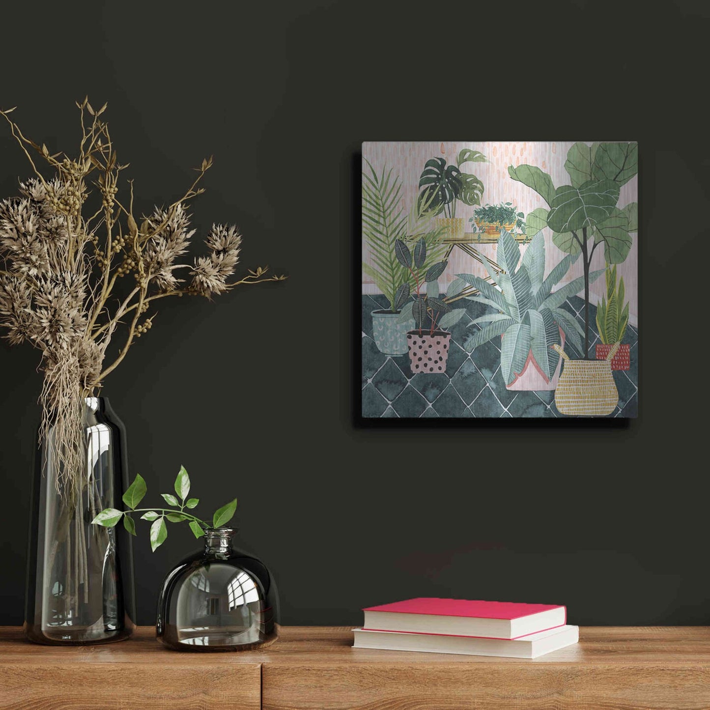 Luxe Metal Art 'Modern Jungle I' by Grace Popp, Metal Wall Art,12x12