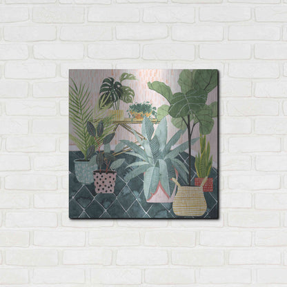 Luxe Metal Art 'Modern Jungle I' by Grace Popp, Metal Wall Art,24x24