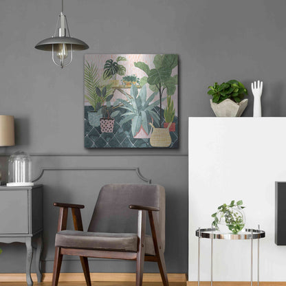 Luxe Metal Art 'Modern Jungle I' by Grace Popp, Metal Wall Art,24x24