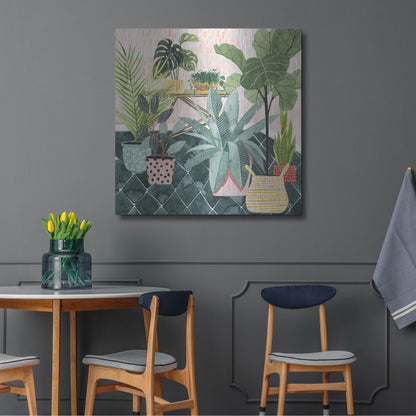 Luxe Metal Art 'Modern Jungle I' by Grace Popp, Metal Wall Art,36x36