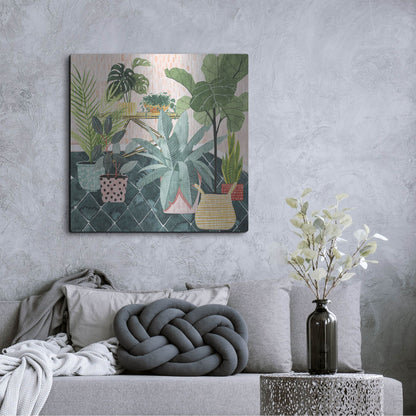 Luxe Metal Art 'Modern Jungle I' by Grace Popp, Metal Wall Art,36x36