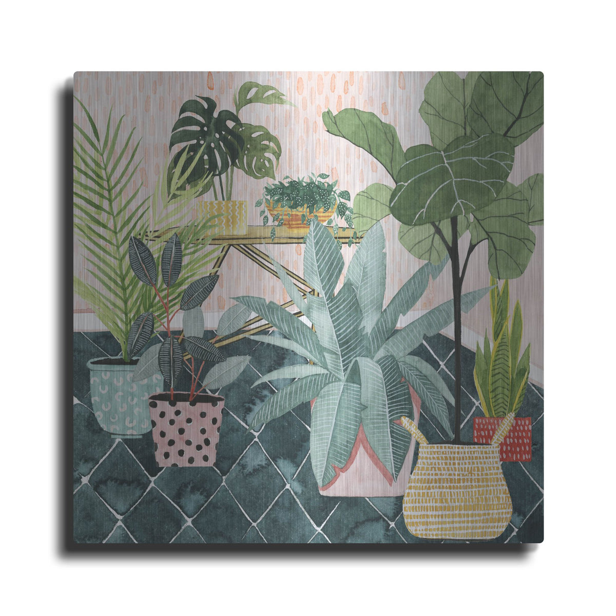 Luxe Metal Art 'Modern Jungle I' by Grace Popp, Metal Wall Art