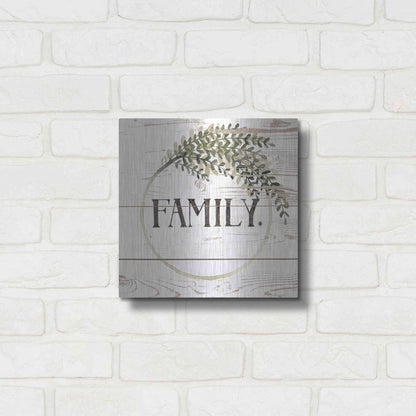 Luxe Metal Art 'Family Farmhouse II' by Grace Popp, Metal Wall Art,12x12