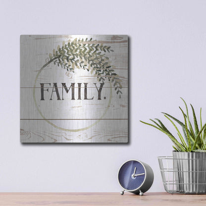 Luxe Metal Art 'Family Farmhouse II' by Grace Popp, Metal Wall Art,12x12