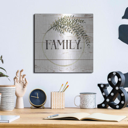Luxe Metal Art 'Family Farmhouse II' by Grace Popp, Metal Wall Art,12x12