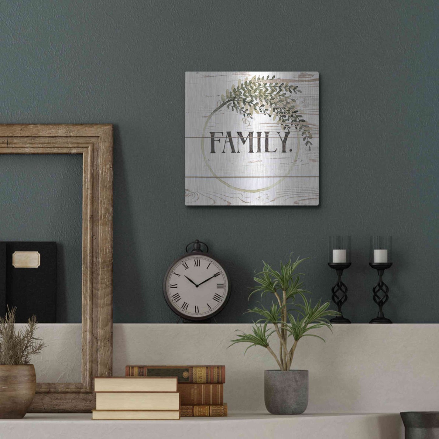 Luxe Metal Art 'Family Farmhouse II' by Grace Popp, Metal Wall Art,12x12
